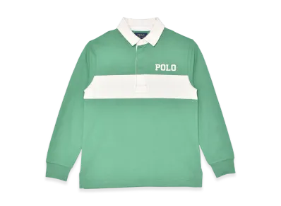 Polo Ralph Lauren Logo Appliqued Cotton Jersey Rugby Shirt Kids "Green"