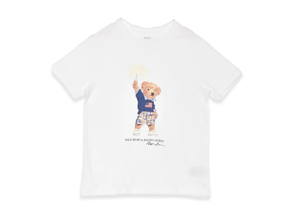 Polo Ralph Lauren Cotton Jersey Bear Gras Street Short Sleeve T-Shirt Kids "White"