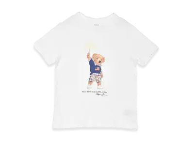 Polo Ralph Lauren Cotton Jersey Bear Gras Street Short Sleeve T-Shirt Kids "White"