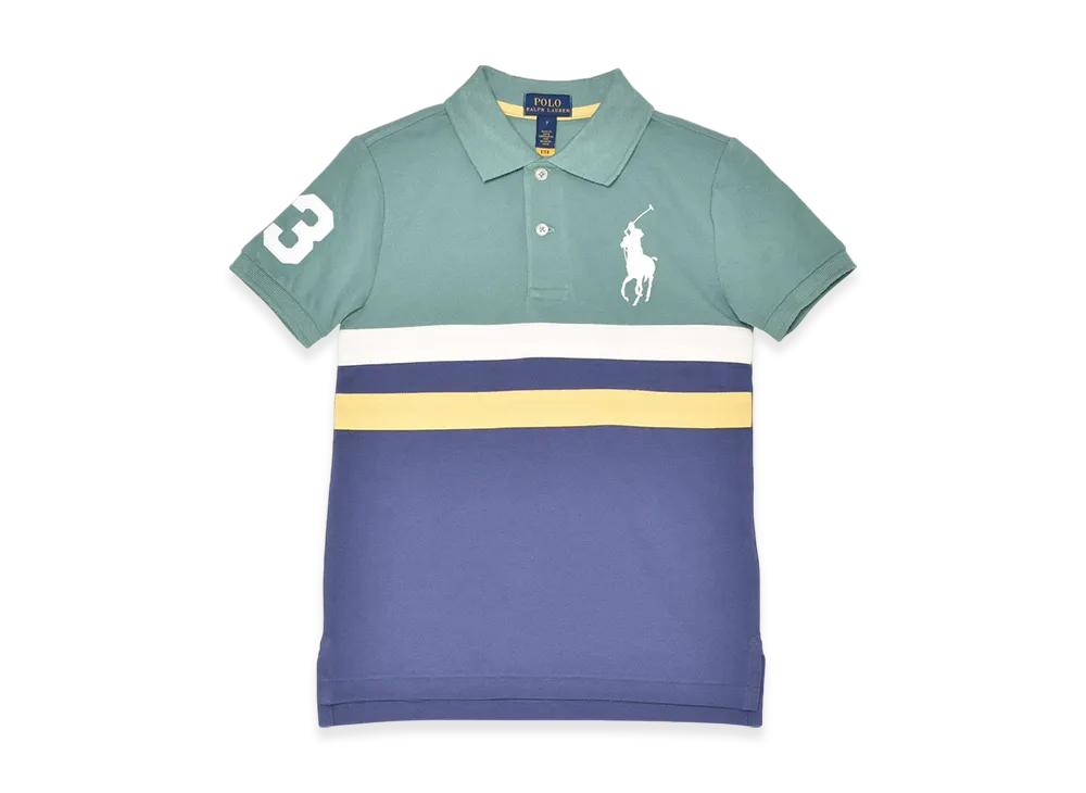 Polo Ralph Lauren Big Pony Cotton Mesh Polo Shirt Kids "Green Multi"
