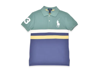 Polo Ralph Lauren Big Pony Cotton Mesh Polo Shirt Kids "Green Multi"