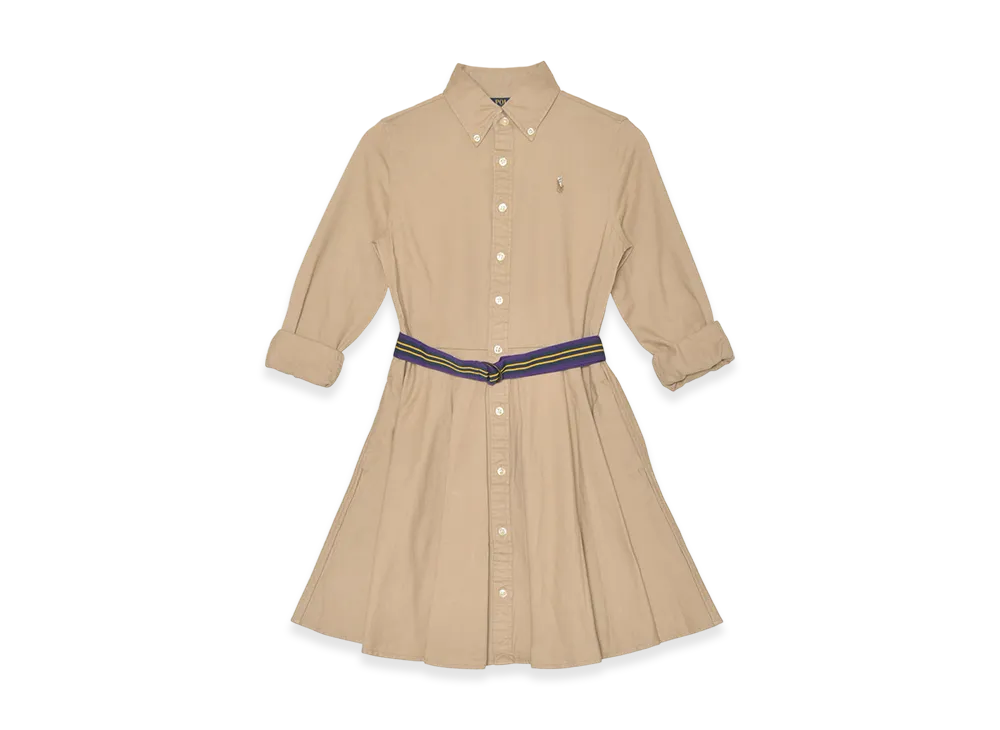 Polo Ralph Lauren Belt Ctton Chino Shirt Dress "Khaki"