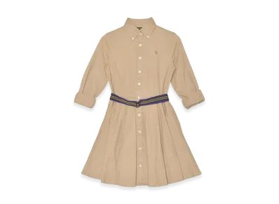 Polo Ralph Lauren Belt Ctton Chino Shirt Dress "Khaki"