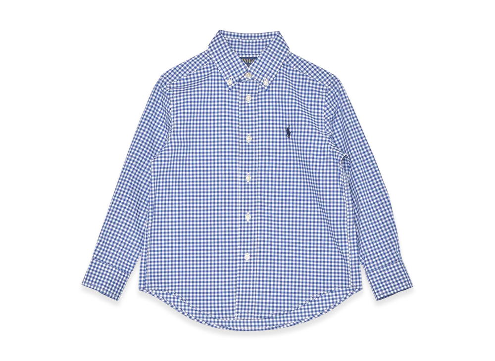 Polo Ralph Lauren Gingham Cotton Poplin Shirt Kids "Blue"