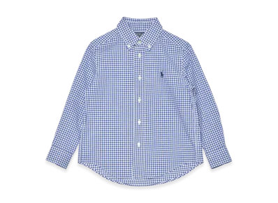 Polo Ralph Lauren Gingham Cotton Poplin Shirt Kids "Blue"