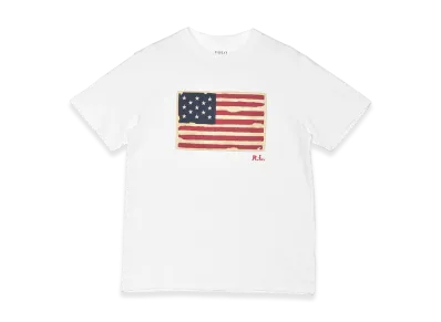 Polo Ralph Lauren Flag Cotton Jersey T-Shirt "White"