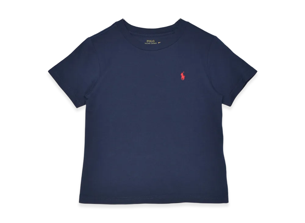 Polo Ralph Lauren Kids Short Sleeve Cotton Jersey Crewneck T-Shirt "Navy"