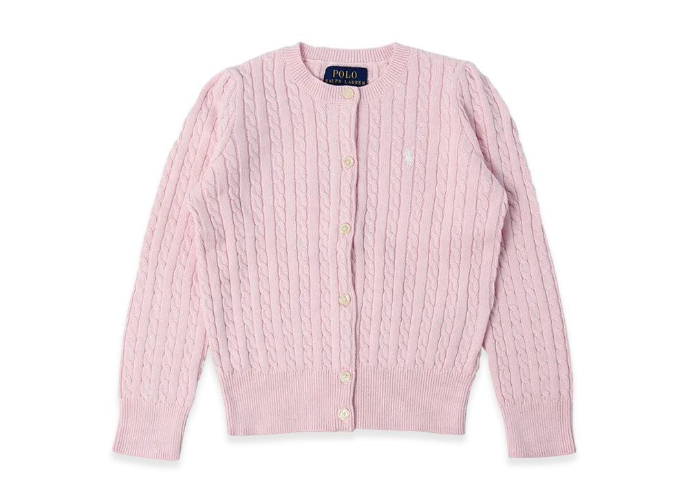 Polo Ralph Lauren Plcable-Knit Cotton Cardigan Kids "Hint Pink"