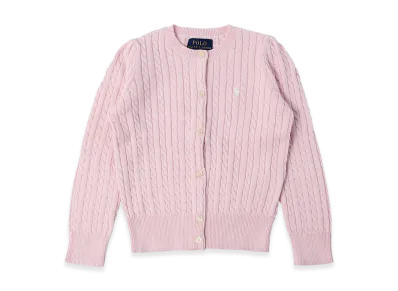 Polo Ralph Lauren Plcable-Knit Cotton Cardigan Kids "Hint Pink"