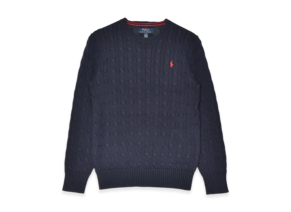 Polo Ralph Lauren Kids LS Cable-Knit Crew Sweater "Navy"