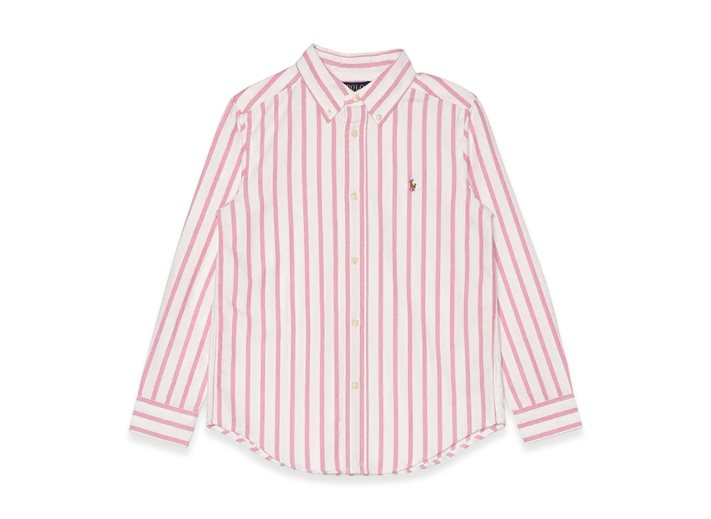 Polo Ralph Lauren LS OX Mesh SP Shirt Kids "Pink/White"