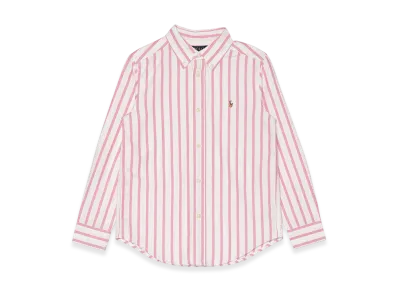 Polo Ralph Lauren LS OX Mesh SP Shirt Kids "Pink/White"