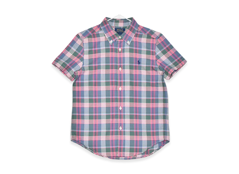 Polo Ralph Lauren SS OX Sport Shirt-Nov Print Kids "Pink/Green"
