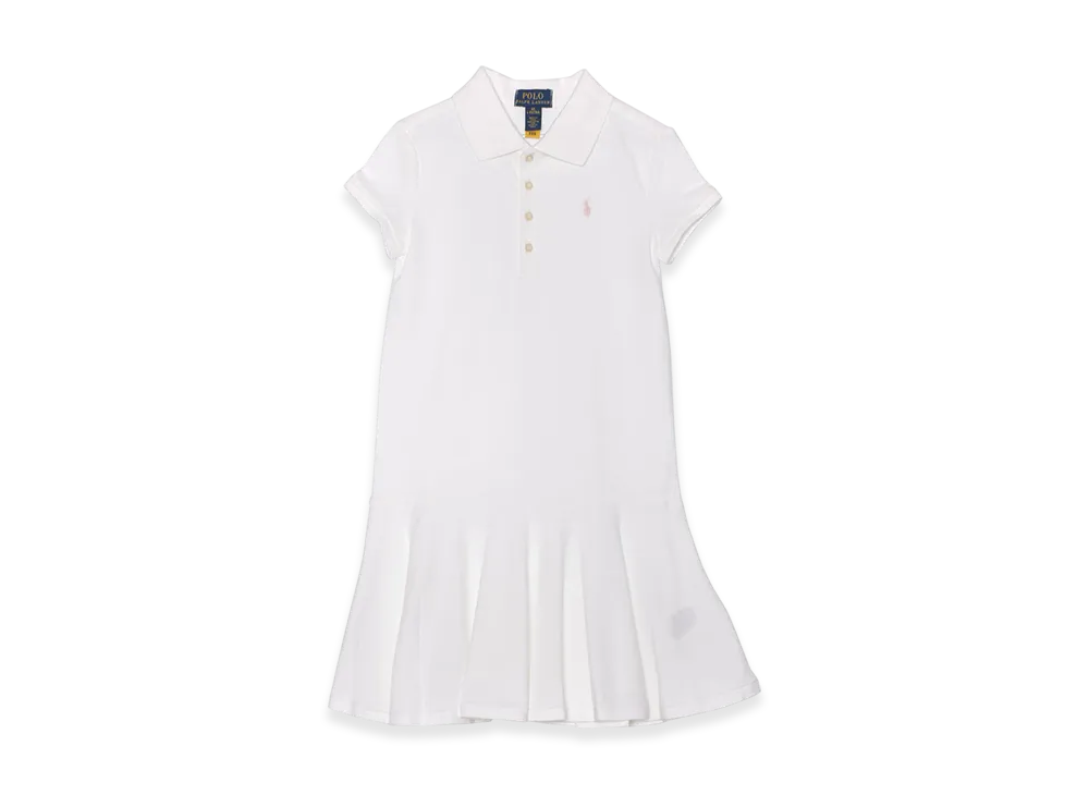 Polo Ralph Lauren Stretch Cotton Mesh Polo Dress Kids "White"