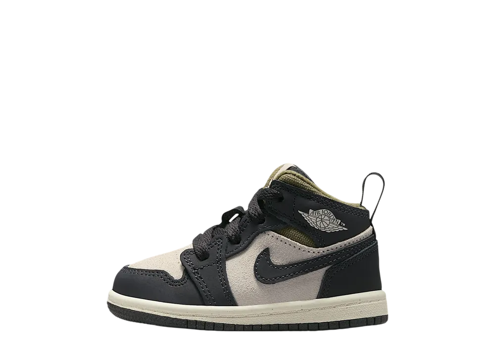ナイキ TD ジョーダン1 ミッド SE "ライトオールウッドブラウン/ミディアムオリーブ/セイル/オフノワール" (キッズ)