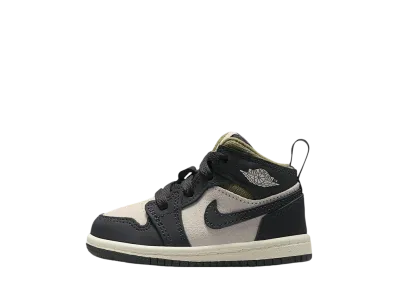 ナイキ TD ジョーダン1 ミッド SE "ライトオールウッドブラウン/ミディアムオリーブ/セイル/オフノワール" (キッズ)