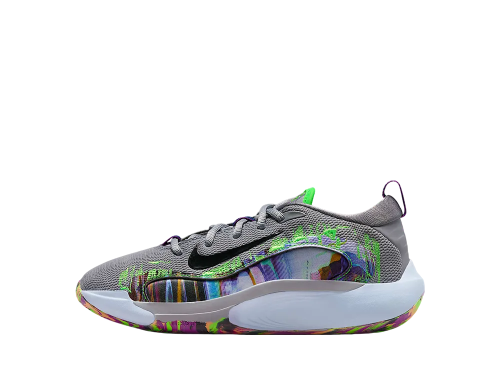 Nike GS IsoFly "Cement Grey/Black/Vivid Purple/Green Strike"