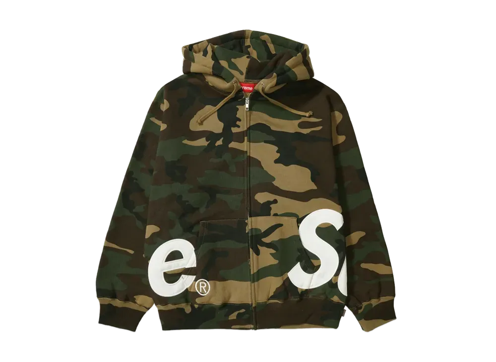 Supreme Big Logo Zip Up Hooded Sweatshirt 