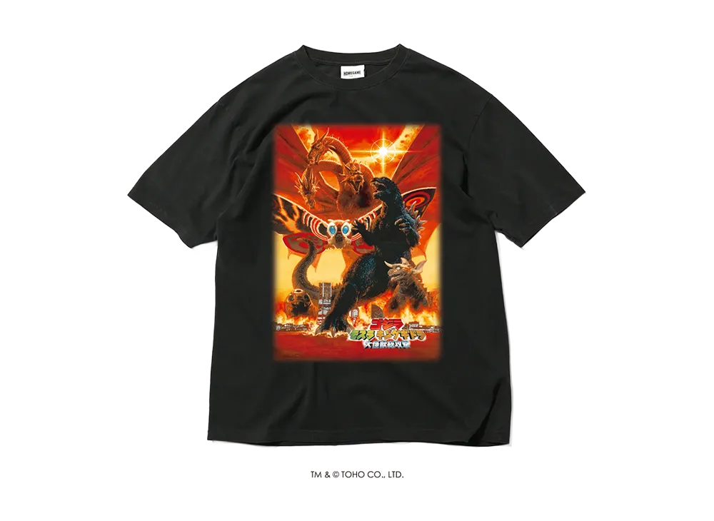 GODZILLA | HOMEGAME \ 2001 モスラ キングギドラ 大怪獣総攻撃 TEE BLACK