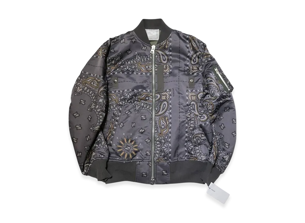 サカイ バンダナ ブルゾン "チャコールグレー"