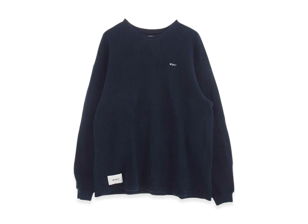 WTAPS Waffle LS Cotton. Loose. Sign "Navy"