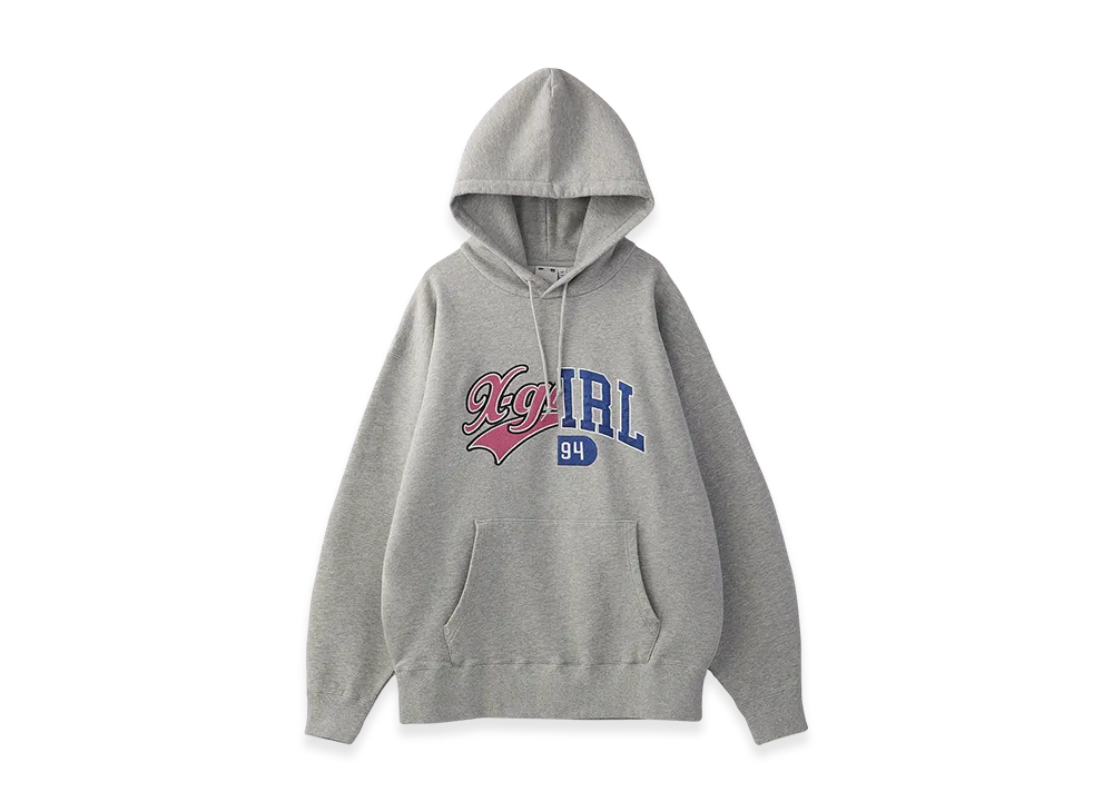 X-Girl Mix College Logo Sweat Hoodie "Ash"