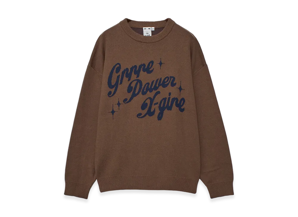 X-Girl Girl Power Logo Jacquard Knit Top "Brown"
