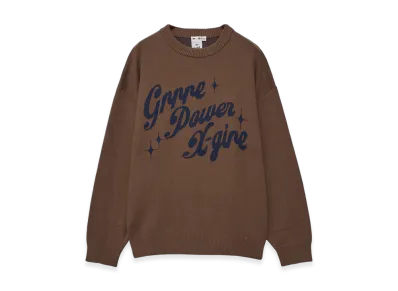 X-Girl Girl Power Logo Jacquard Knit Top "Brown"