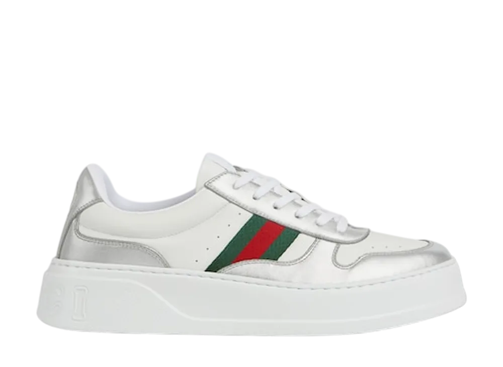 グッチ チャンキー スニーカー "ホワイト/シルバー"