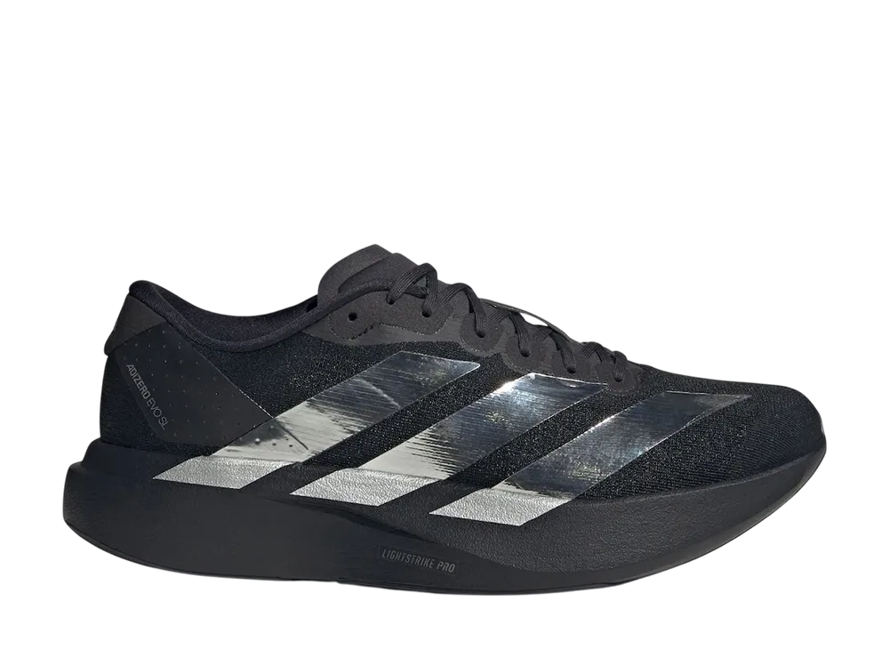 アディダス アディゼロ エヴォ SL "コアブラック/シルバーメタリック/アイアンメタリック"