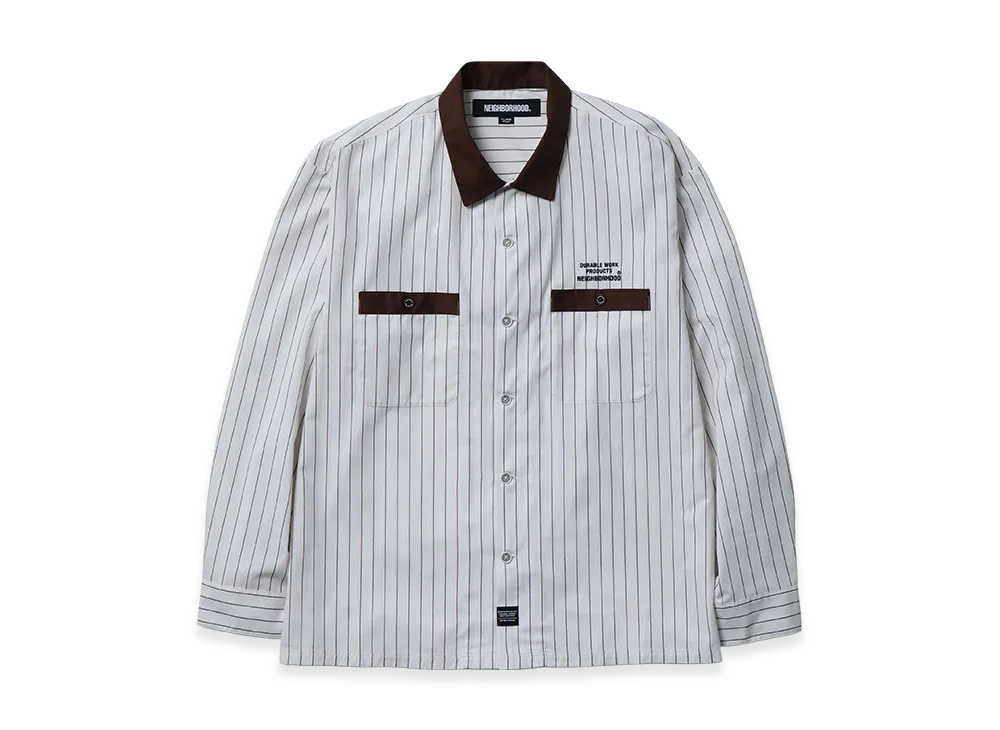 NEIGHBORHOOD Classic Work Stripe Shirt Ls "Off White"