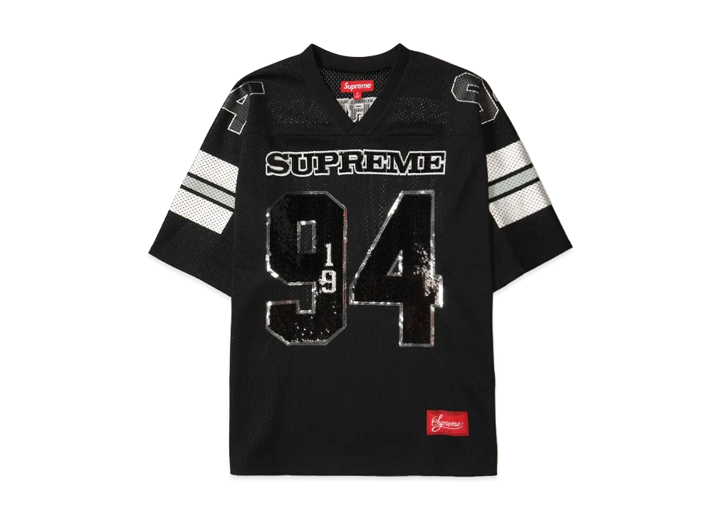 Supreme Sequin Football Jersey "Black"