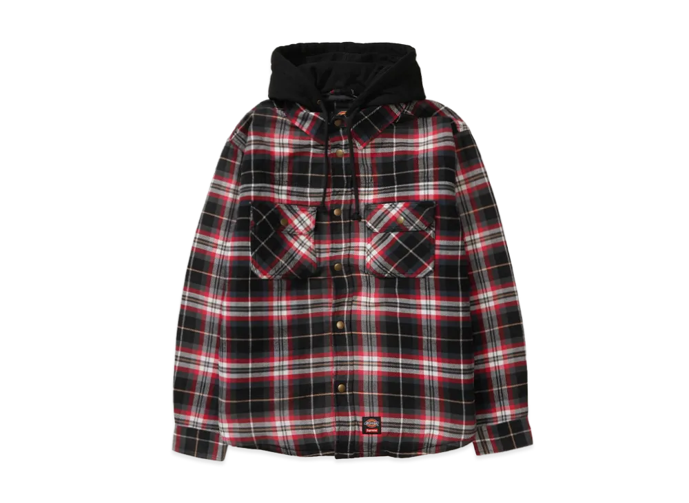 Supreme x Dickies Lined Zip Up Hooded Flannel Shirt 