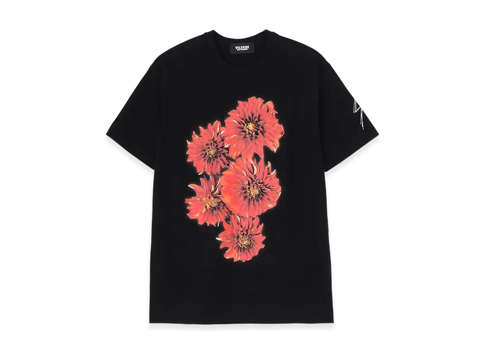 WILDSIDE YOHJI YAMAMOTO Red Flower T-shirt "Black"