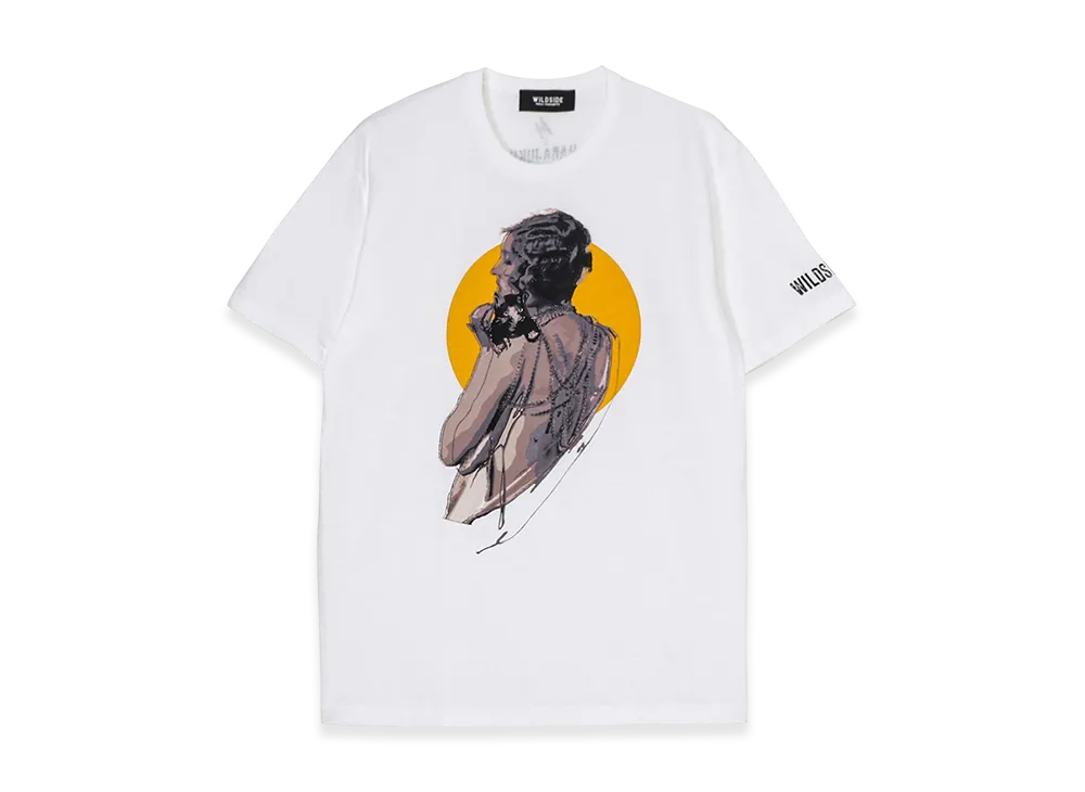 WILDSIDE YOHJI YAMAMOTO Cat and Woman T-shirt "White"