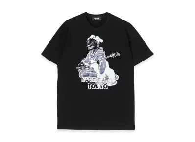WILDSIDE YOHJI YAMAMOTO Neko Shamisen T-shirt (Take Easy) "Black"