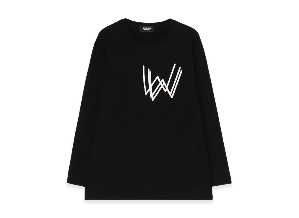WILDSIDE YOHJI YAMAMOTO Initial Long Sleeve T-Shirt "Black"