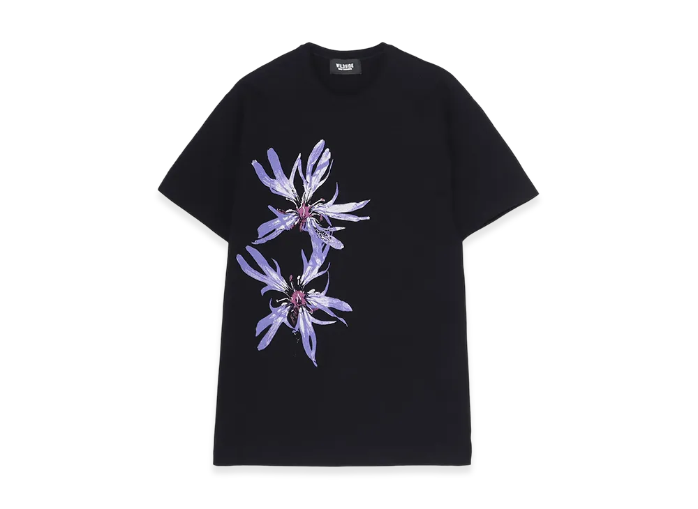 WILDSIDE YOHJI YAMAMOTO Blue Flower T-Shirt "Black"