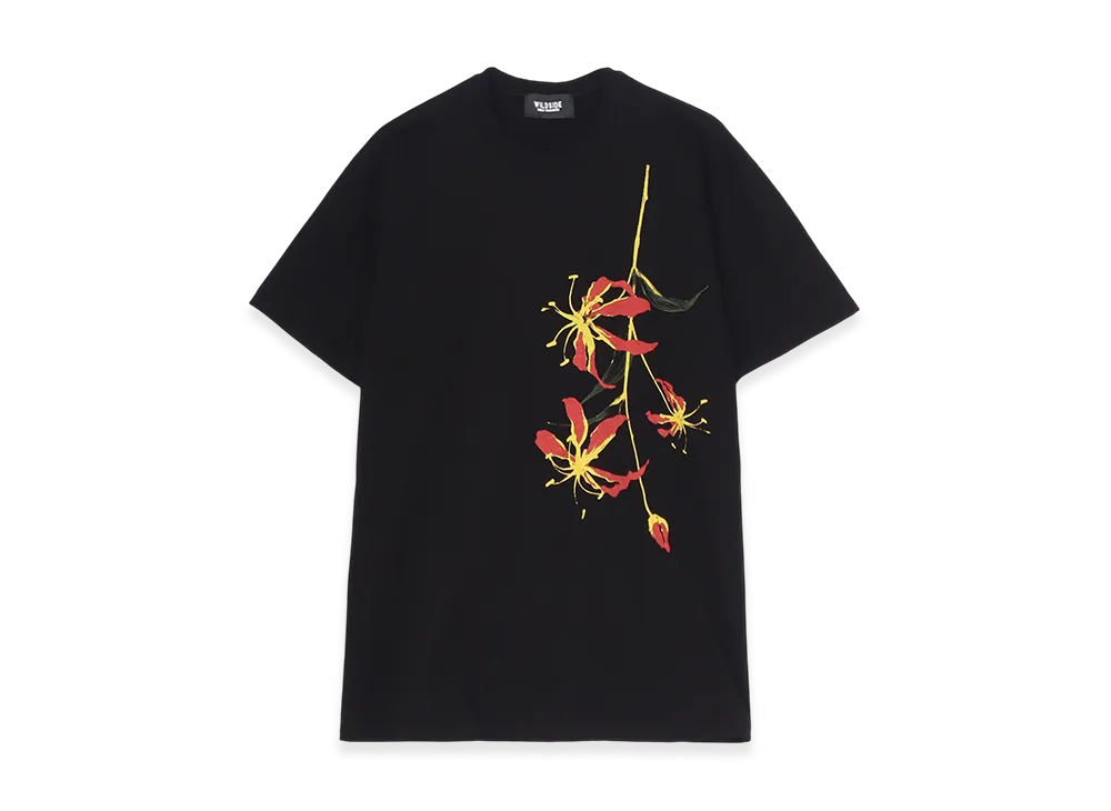 WILDSIDE YOHJI YAMAMOTO Red Flower T-Shirt "Black"