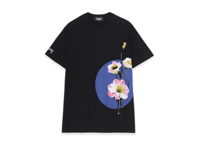 WILDSIDE YOHJI YAMAMOTO Blue Circle Flower T-Shirt "Black"