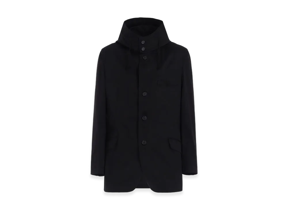 WILDSIDE YOHJI YAMAMOTO Cotton Chino Hooded Jacket "Black"