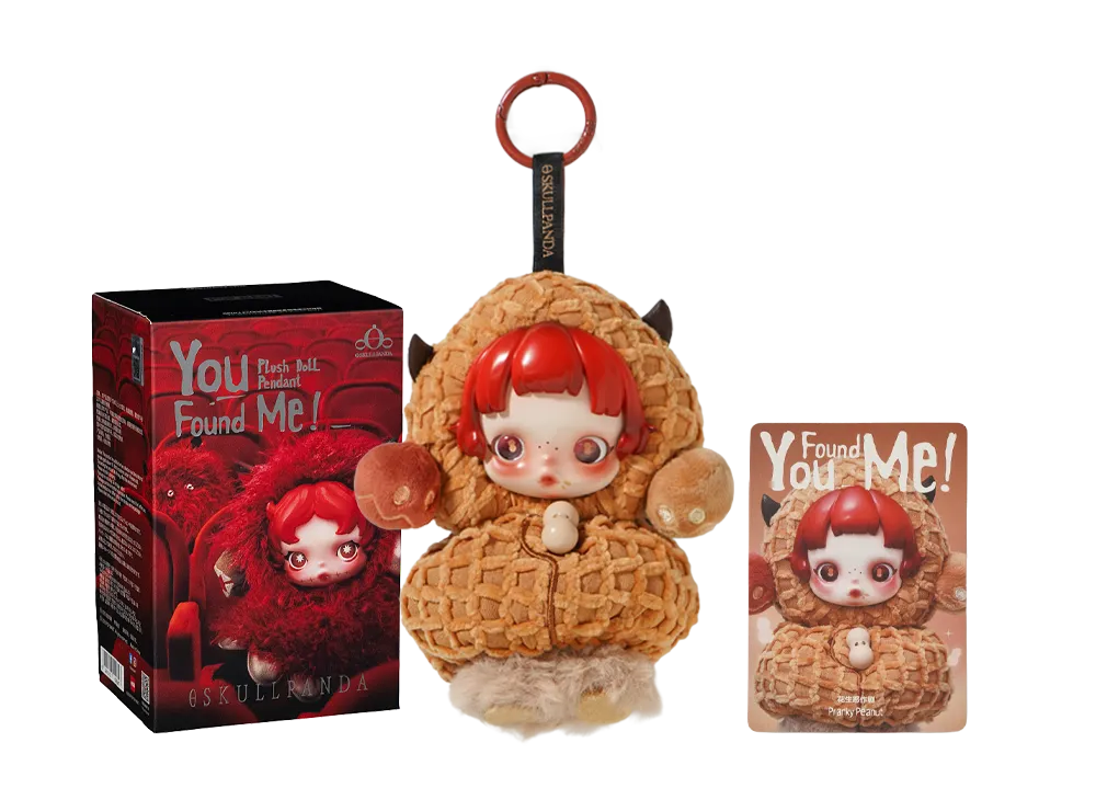 POP MART SKULLPANDA You Found Me! Series Plush Doll Pendant Pranky Peanut