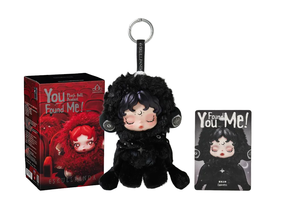 POP MART SKULLPANDA You Found Me! Series Plush Doll Pendant Darkness