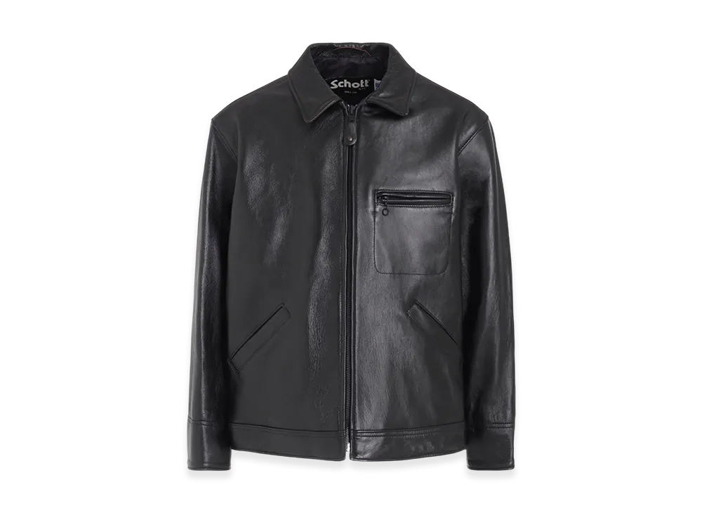 WILDSIDE YOHJI YAMAMOTO x Schott Leather Tracker Jacket "Black"