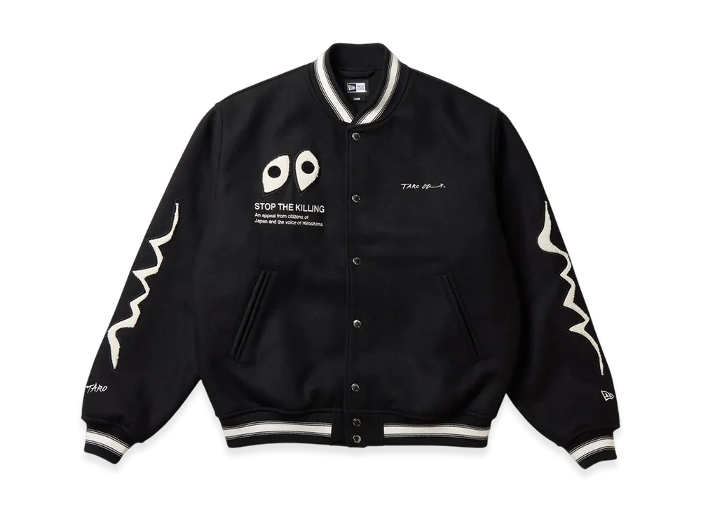 NEW ERA x Taro Okamoto Melton Varsity Jacket Do Not Kill "Black"