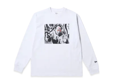 NEW ERA x Taro Okamoto Long Sleeve Regular Fit Cotton T-Shirt Photo "White"