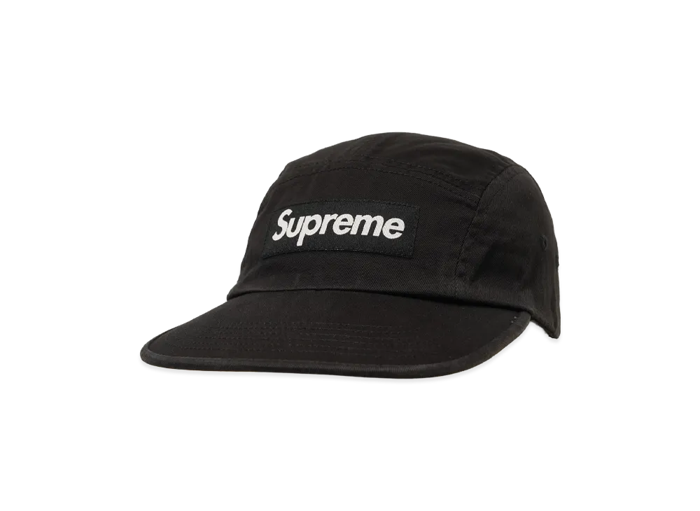 Supreme Washed Chino Twill Camp Cap (25FW) "Black"