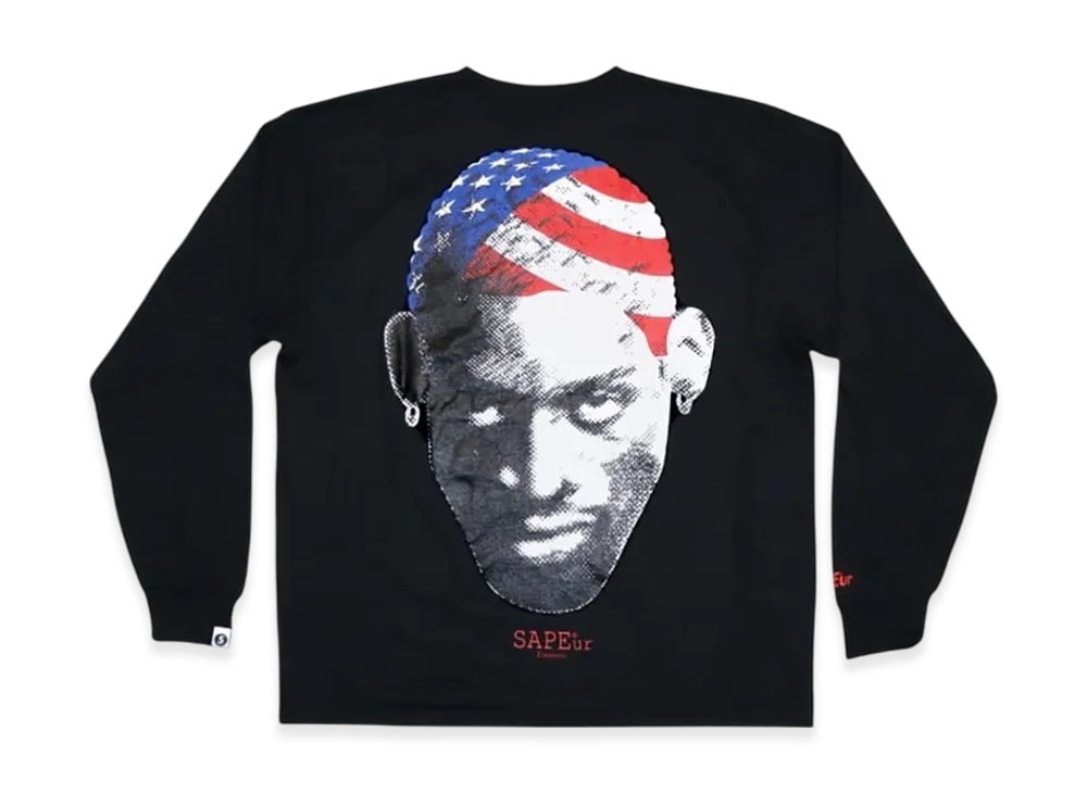 SAPEur Archive Series Stars And Stripes Headl L/S Tee "Black"