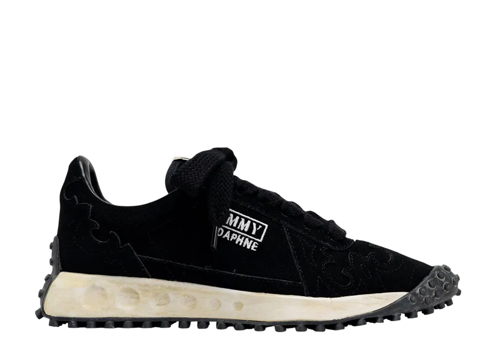 メゾンミハラヤスヒロ ダフネ オリジナルソール ウエスタンディティールスエードローカットスニーカー "ブラック" (B15FW703)