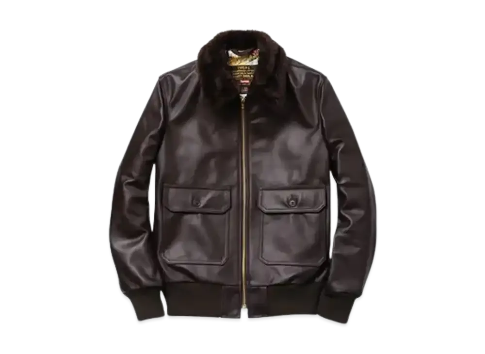 シュプリーム × ショット タイプA-2 レザーフライトジャケット "ブラウン"